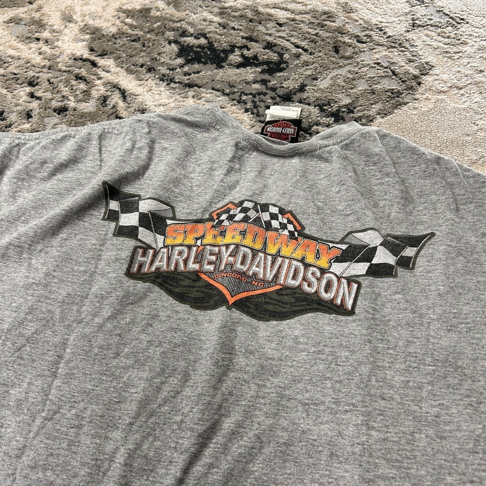 Y2k Harley Davidson T Shirt Mens 2XL Heathered Gray Cotton 2015 Biker Graphic - Picture 6 of 7